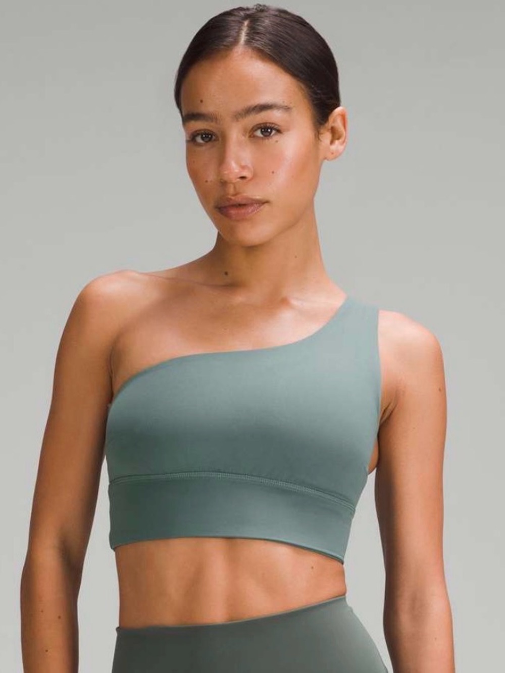 Lululemon Align Asymmetrical Bra, Light Support A/B Cup, Medium Forest, Size 8